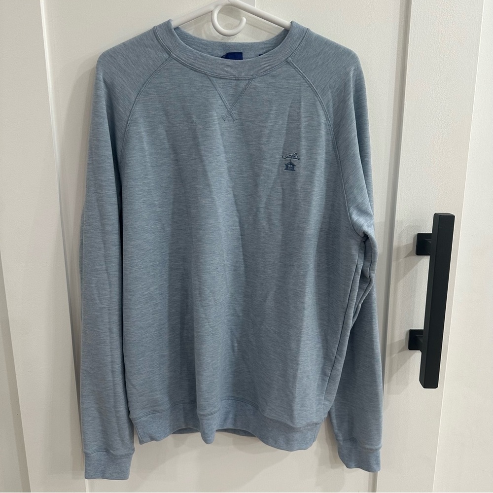 FootJoy French Terry Crewneck Golf Sweater Light Blue Heather Medium